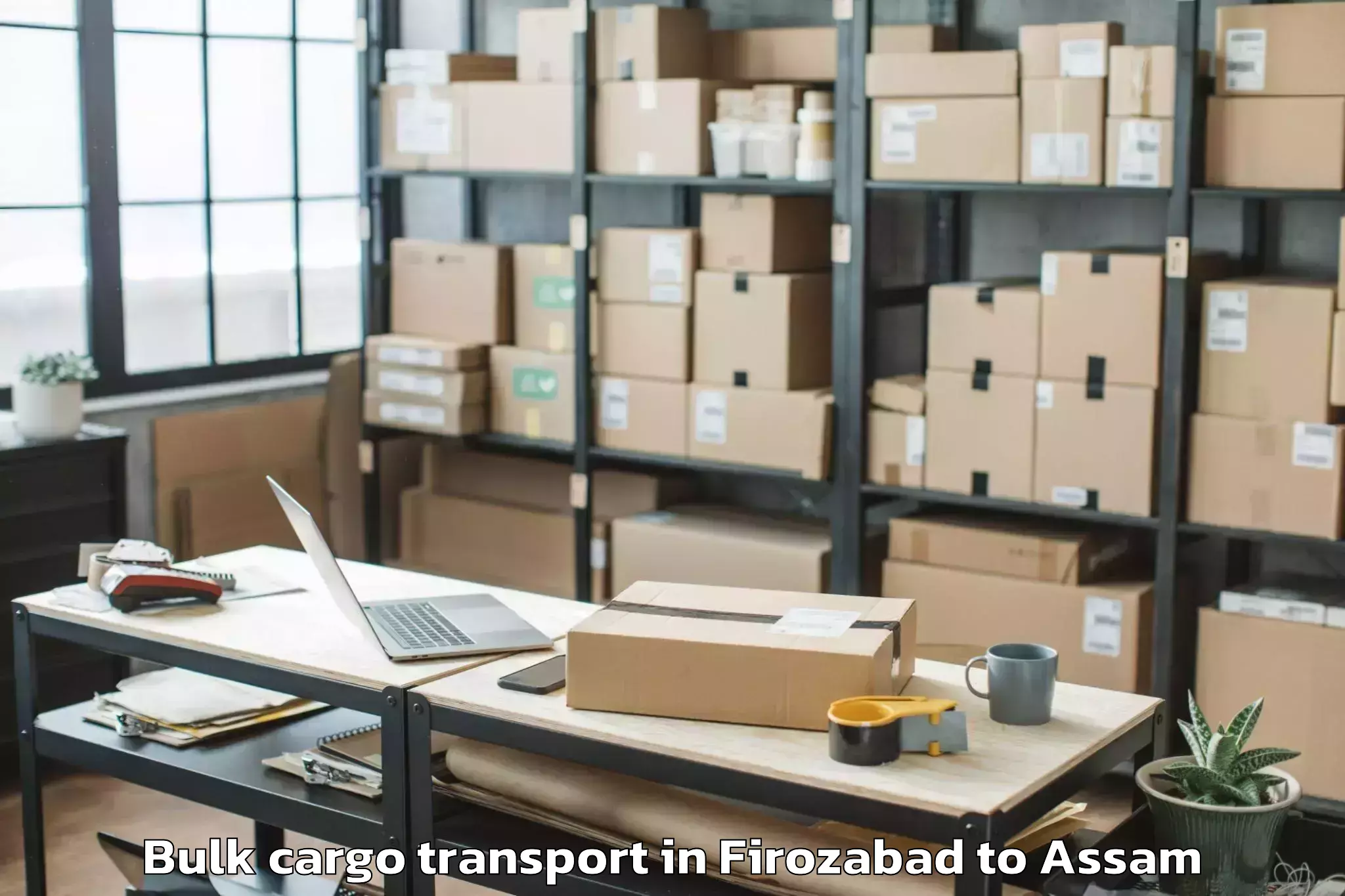 Professional Firozabad to Pachim Nalbari Bulk Cargo Transport